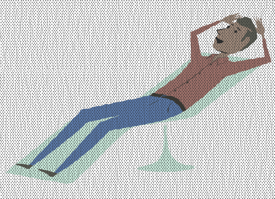 Man relaxing on lounge chair